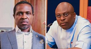 Rivers State APC Governorship candidate, Patrick Tonye-Coleand Governor Siminalayi Fubara (PDP)