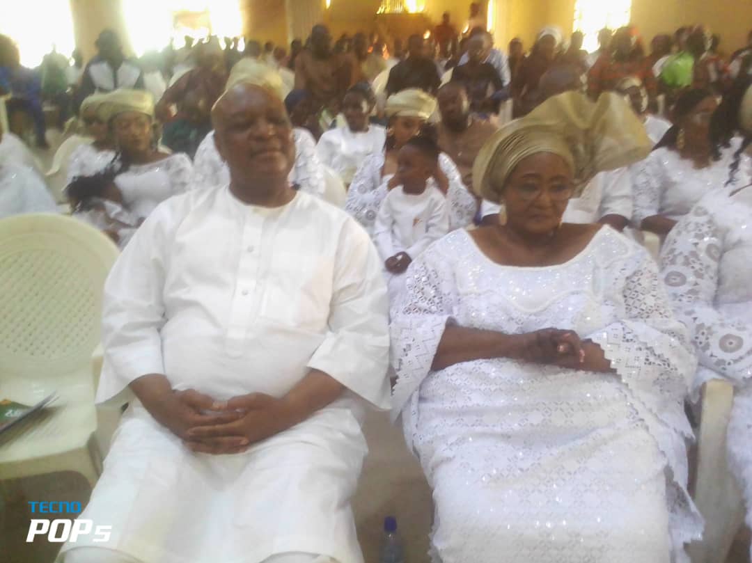 Rev. Jolly Nyame and his wife Mrs. Priscilla Nyame at the thanksgiving service held in CAN Secretariat, Jalingo, Taraba State recently.