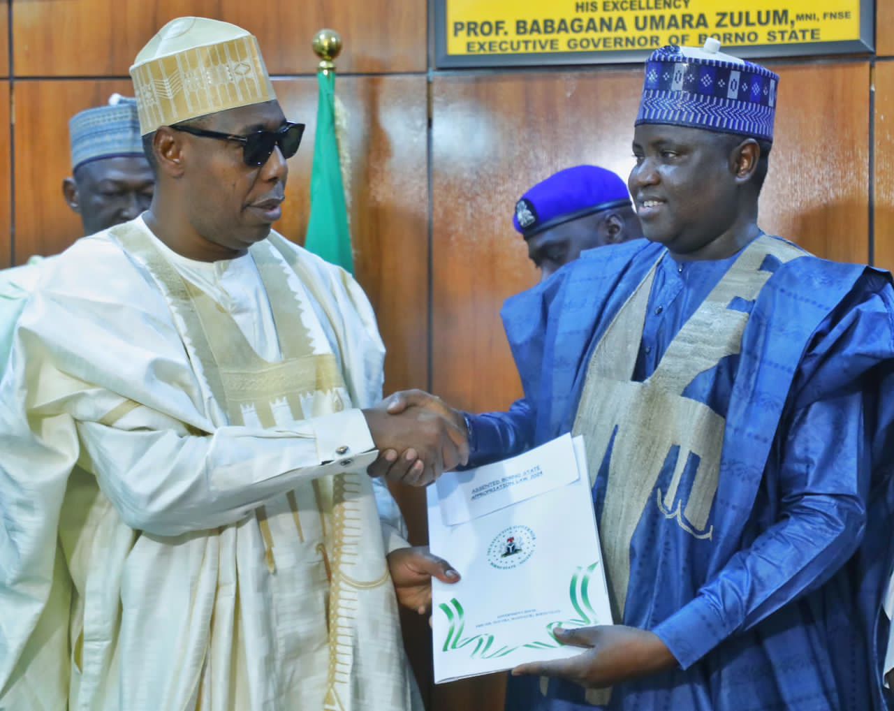 Zulum signs 2024 appropriation bil into law 2 Governor Babagana Zulum and the Speaker, Borno State House of Assembly, Abdulkarim Lawan