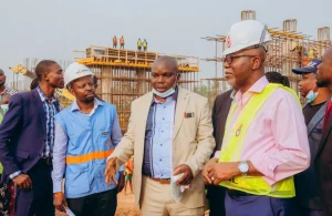Ondo State Governor, Lucky Aiyedatiwa, at the inspection site