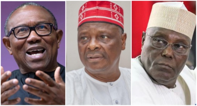 Peter Obi, Rabiu Kwankwaso and Atiku Abubakar