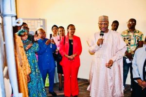 Prof Yakubu speaking during the dedication of NEC IT Workplace