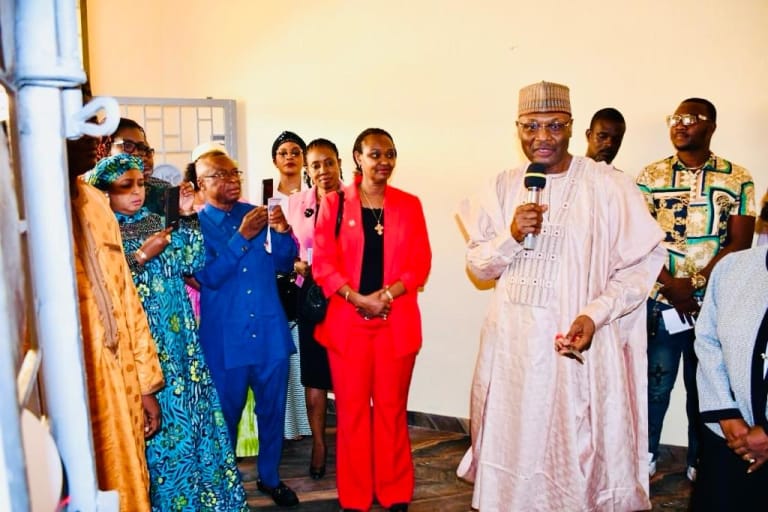 Liberia's Electoral Umpire lauds Nigeria, Honours INEC Chairman Mahmoud Yakubu 3 Prof Yakubu speaking during the dedication of NEC IT Workplace