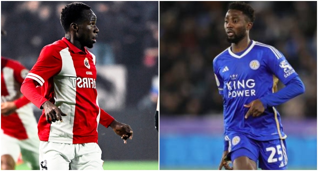 Royal Antwerp midfielder, Alhassan Yusuf, and Leicester City’s Wilfred Ndidi