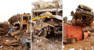 Scene of the explosion in Ibadan, Oyo State capital