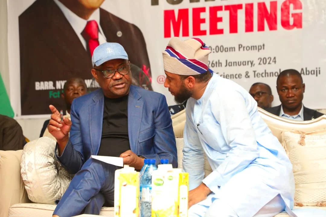FCT Minister, Nyesom Wike and the Chairman of Abaji Area Council, Alhaji Abubakar Abdullahi