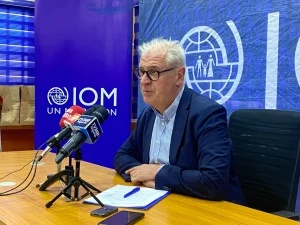IOM Chief of Mission Laurent De Boeck.