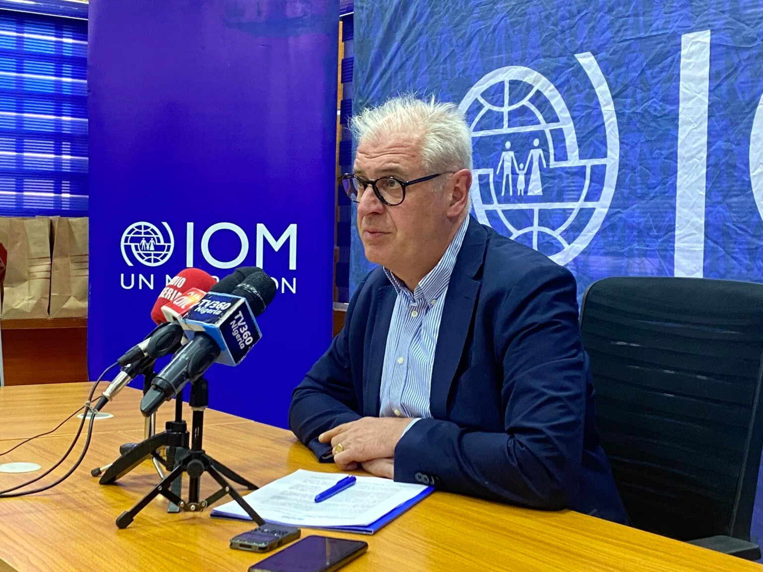 IOM Chief of Mission Laurent De Boeck.