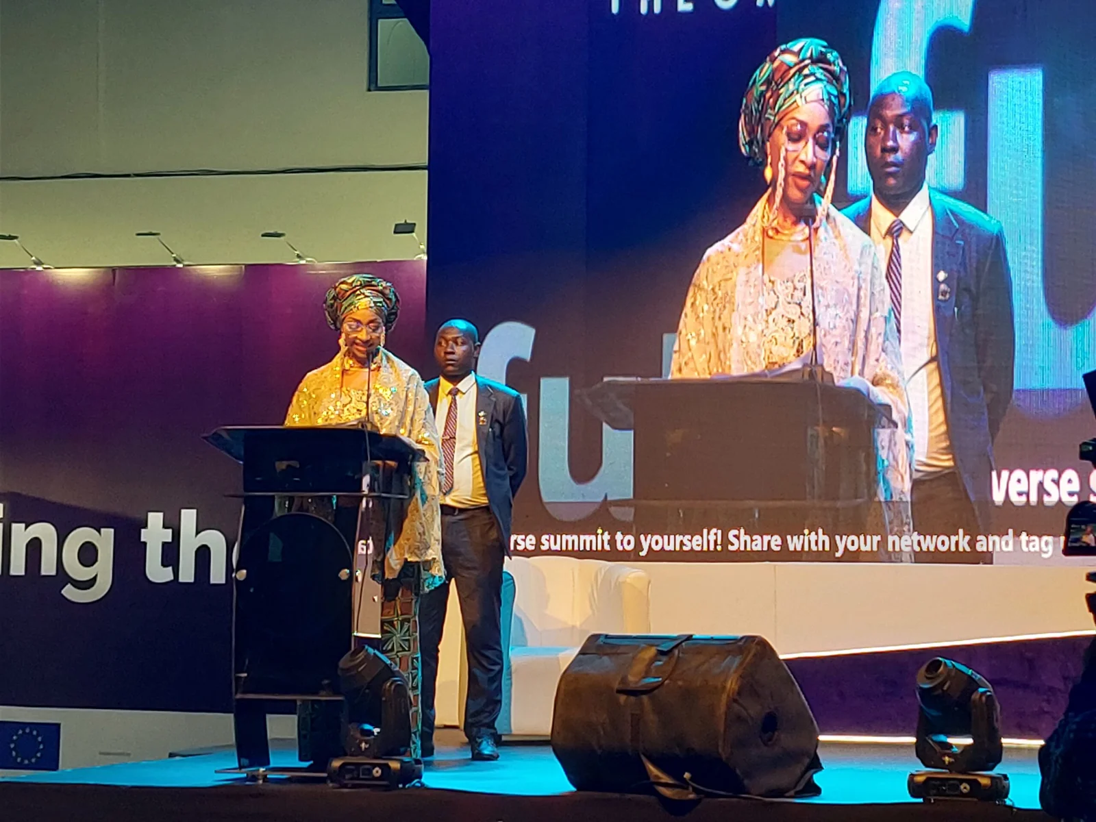 Minister for Arts, Culture and Creative Economy, Hanatu Musawa, speaking during the launch of $617m iDICE fund, in Lagos, on Tuesday