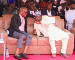 FCT Minister, Nyesom Wike and AMAC Chairman, Mr Christopher Maikalangu,