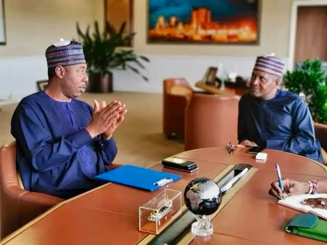 Borno State Governor, Babagana Zulum and African Richest man, Aliko Dangote