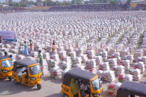 Bags of rice distributed to the beneficiaries in Maiduguri