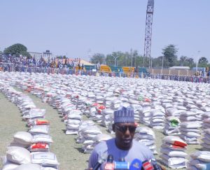 Borno State Governor, Babagana Zulum addressing the press before flagging off the distribution of palliatives