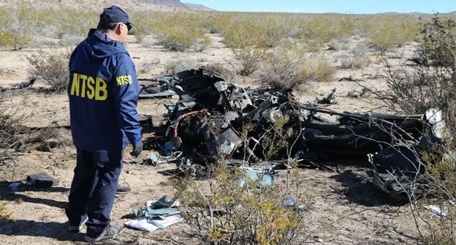 The scene of the crash. Credit: NTSB