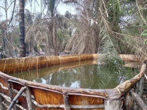 One of the eight reservoirs laden with 1m litres of crude oil seized by the Nigeria Army in Port Harcourt