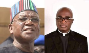 Former Benue State Governor, Samuel Ortom and Governor Hyacinth Alia