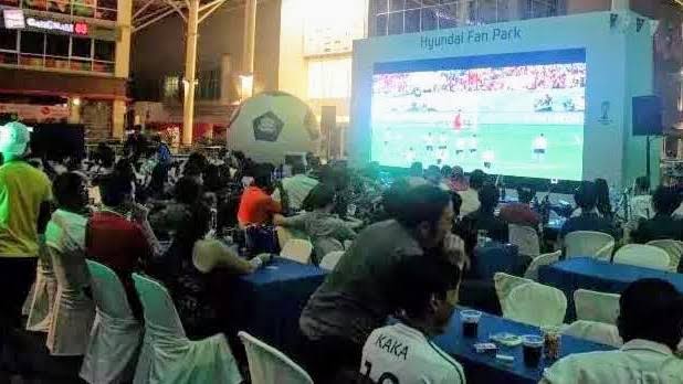 Nigerian football fans at a viewing center