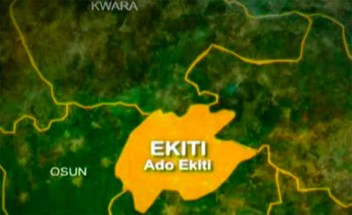 Map of Ekiti State in South-West Nigeria