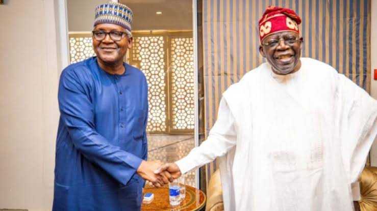 President Bola Tinubu and Aliko Dangote
