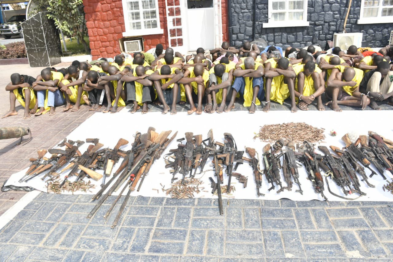 A cross section of suspects recently arrested and weapons recovered by troops of Operation Safe Haven.