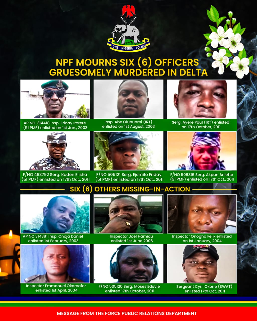 File photos of the deceased police officers