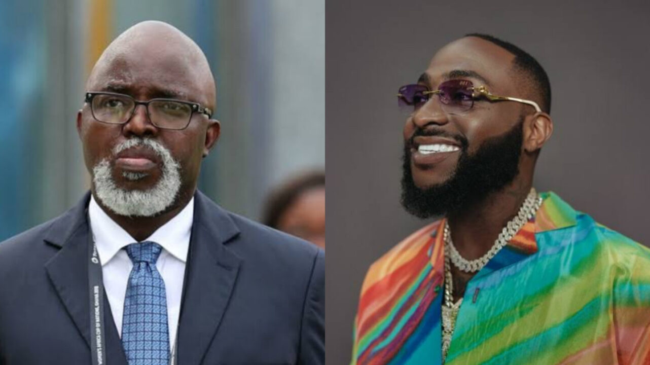Former NFF President, Amaju Pinnick and Davido