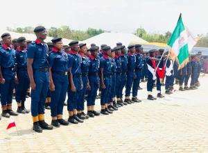 Men of civil defence corps during the parade