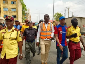 LASTMA officials during the inspection in Lagos.
