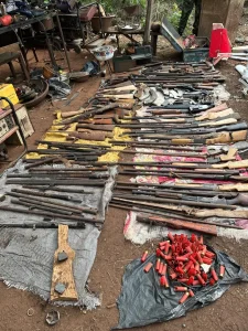 Weapons recovered by the Nigerian Army troops