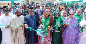 Mrs. Oluremi.Tinubu alongside Governor Bala Mohammed inaugurating the Community Information Technology Centre and the Alternative High School for Girls, on Tuesday in Bauchi.