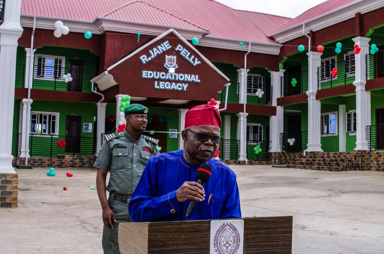 Adelami speaking at the inauguration of the building