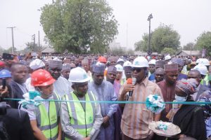 Borno State Governor, Babagana Zulum flagging off the construction of the 3rd fly over bridge in Maiduguri