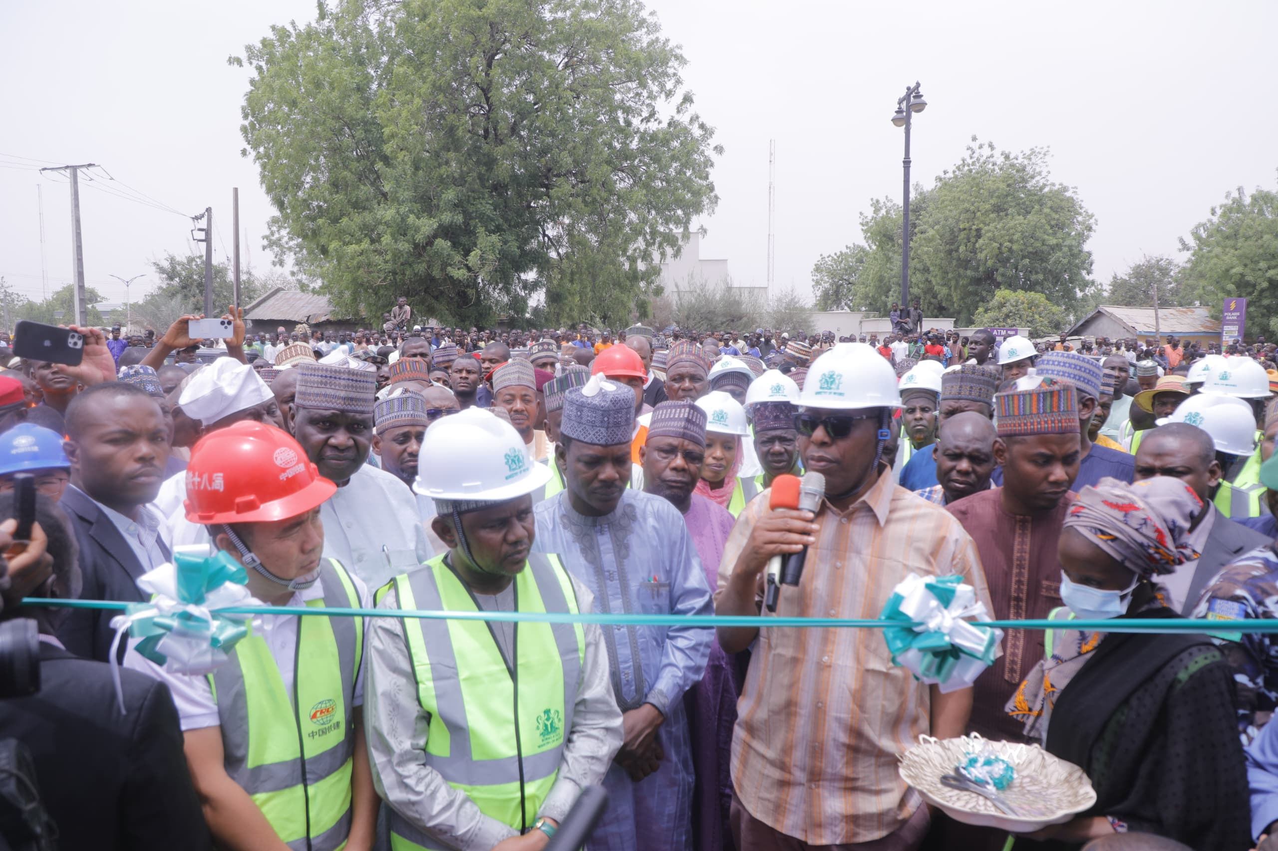 Borno State Governor, Babagana Zulum flagging off the construction of the 3rd fly over bridge in Maiduguri