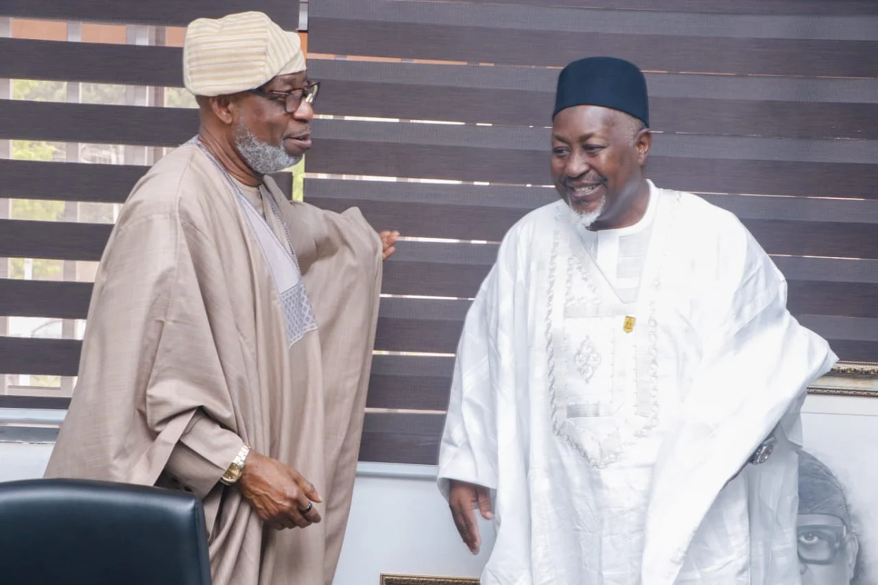 Minister directs new marshals to smoke out illegal miners 2 The Minister of Solid Minerals Development, Dr Dele Alake (right) with the Minister of Defence, Abubakar Badaru, shortly after a closed door meeting at Alake’s office on Wednesday in Abuja