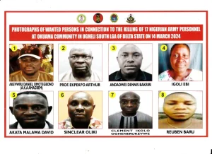 Military declares 8 persons wanted for alleged killing of soldiers in Delta