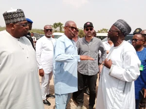 FCT Minister, Nyesom Wike inspecting ongoing projects in Abuja