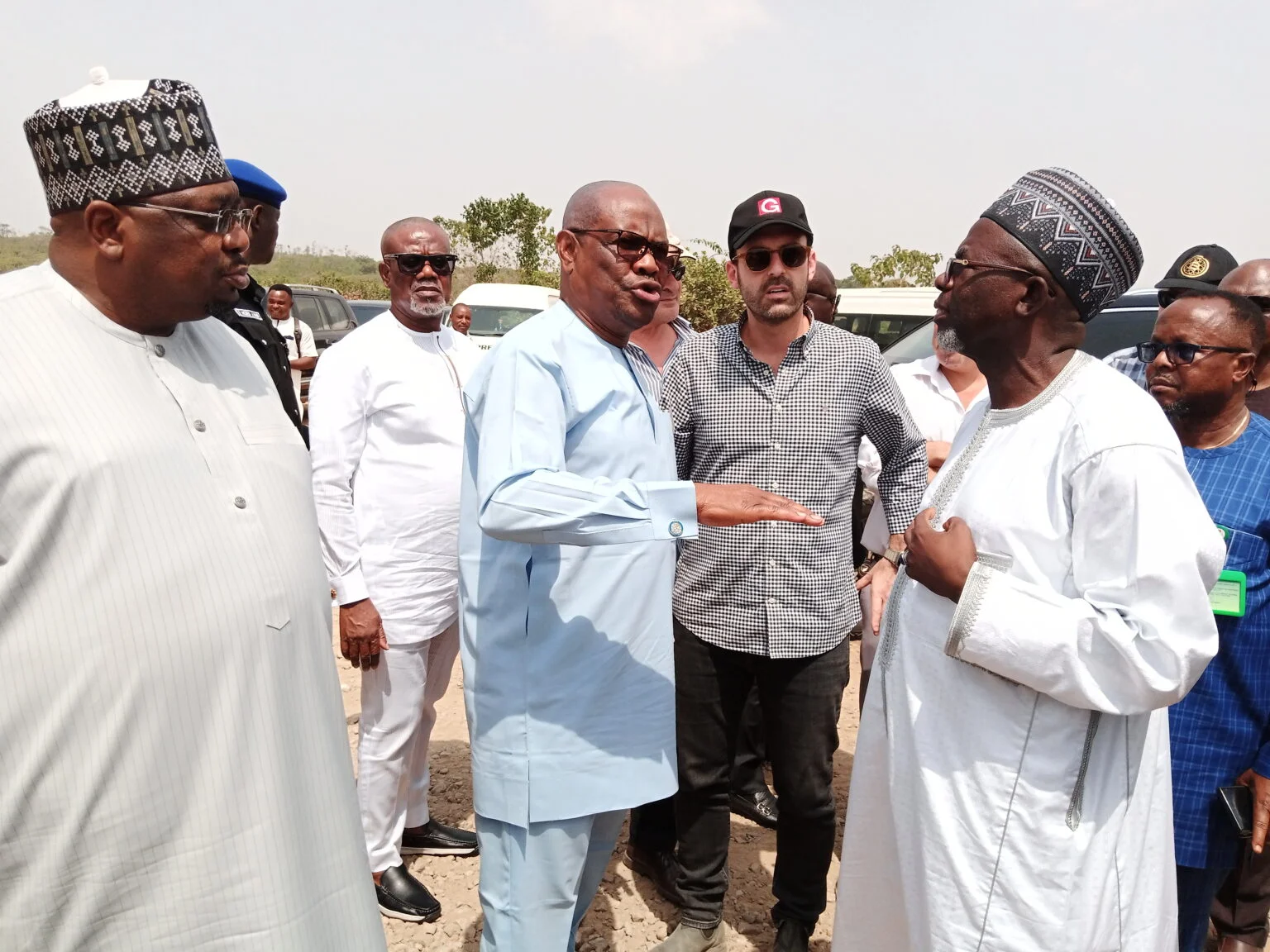FCT Minister, Nyesom Wike inspecting ongoing projects in Abuja