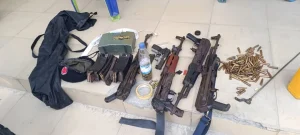 Police officers recovers cache of arms and ammunition from members of the notorious Blood Star cult group in Rivers on Tuesday