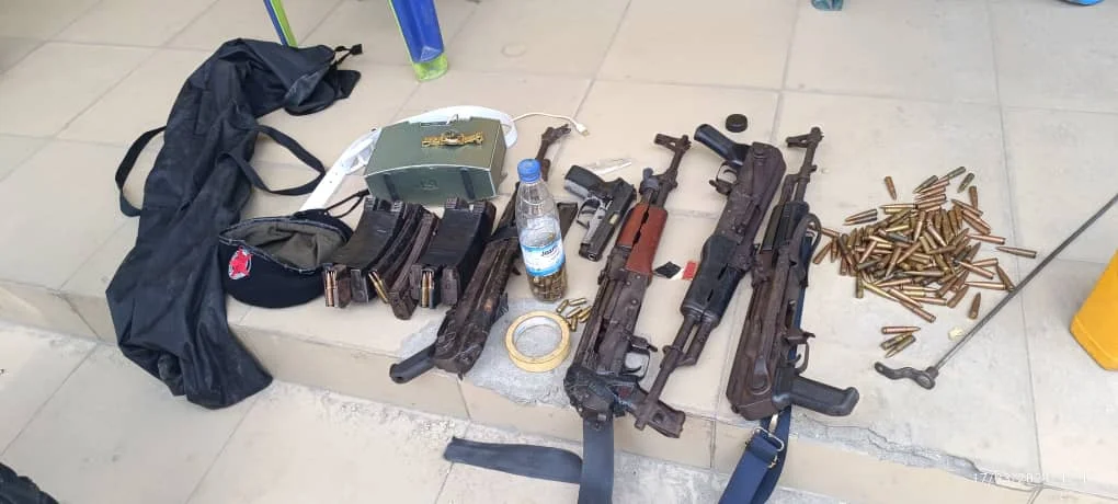 Police officers recovers cache of arms and ammunition from members of the notorious Blood Star cult group in Rivers on Tuesday