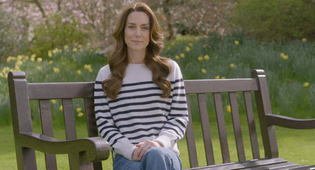 Britain’s Catherine, Princess of Wales, announces her cancer diagnosis in Windsor, west of London on March 22, 2024. (Photo by Handout / BBC STUDIOS / AFP)