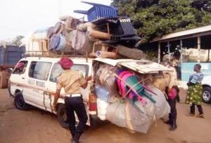 Overloaded vehicle