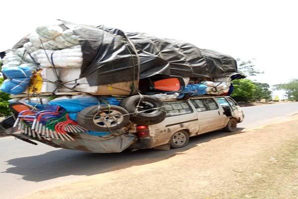 Overloaded vehicle