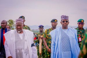 Minister of Defence, Alhaji Mohammed Badaru and the Minister of State for Defence, Dr Bello Matawalle