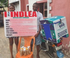 The hair stylist and the dispatch rider arrested by the NDLEA operatives