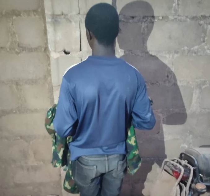The arrested fake solider
