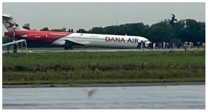 Dana Air plane skids off runway at Lagos airport