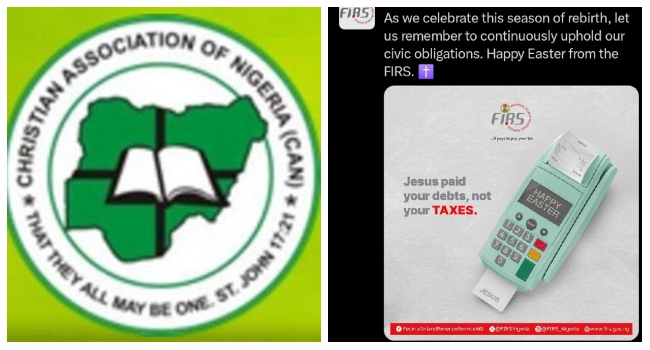 A photo collage of the CAN logo and the FIRS Easter message.
