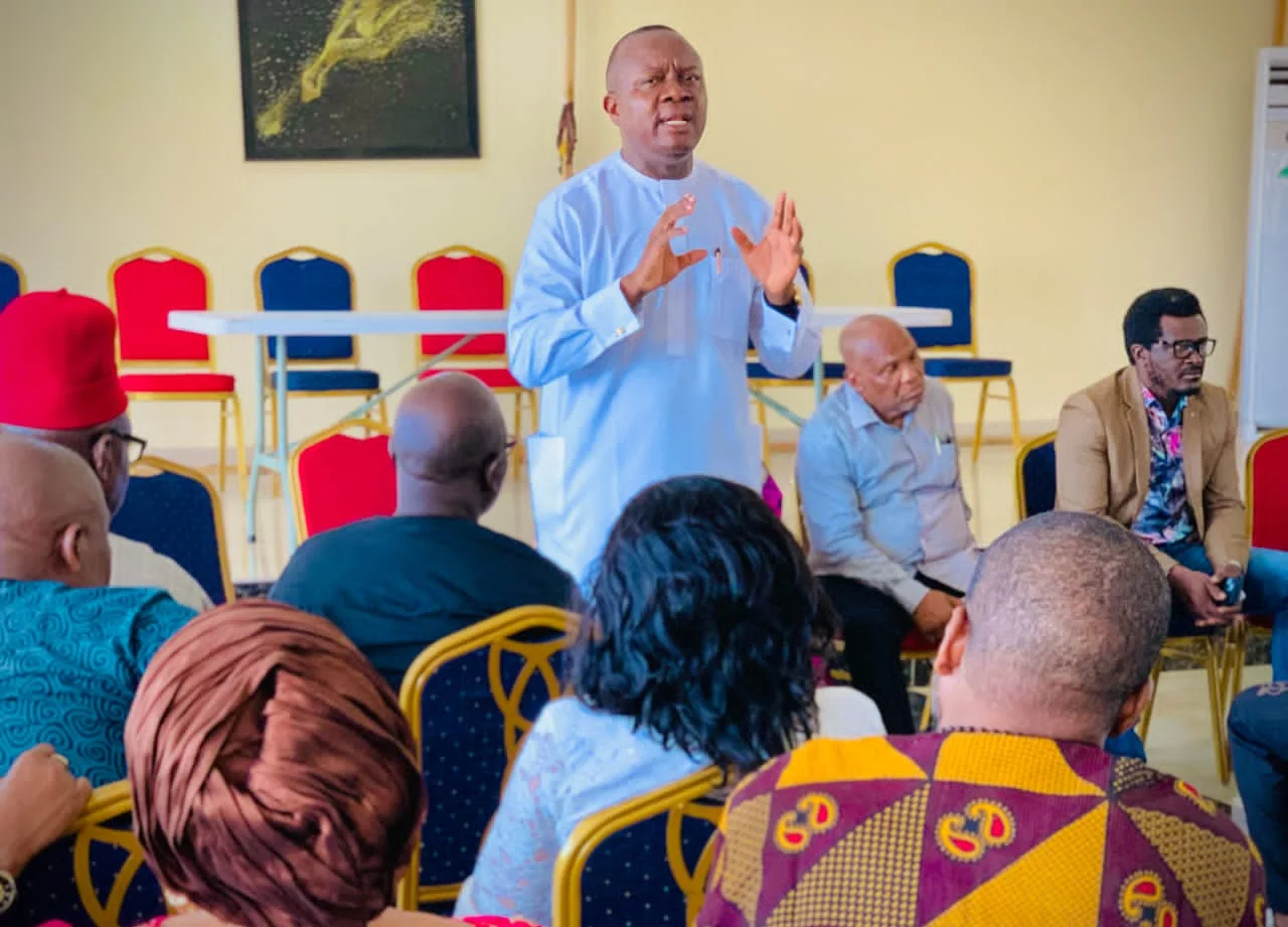 Mr.. Ozigbo during an interactive session with political office holders elected on the platform of the LP and stakeholders from Anambra Central in Awka.