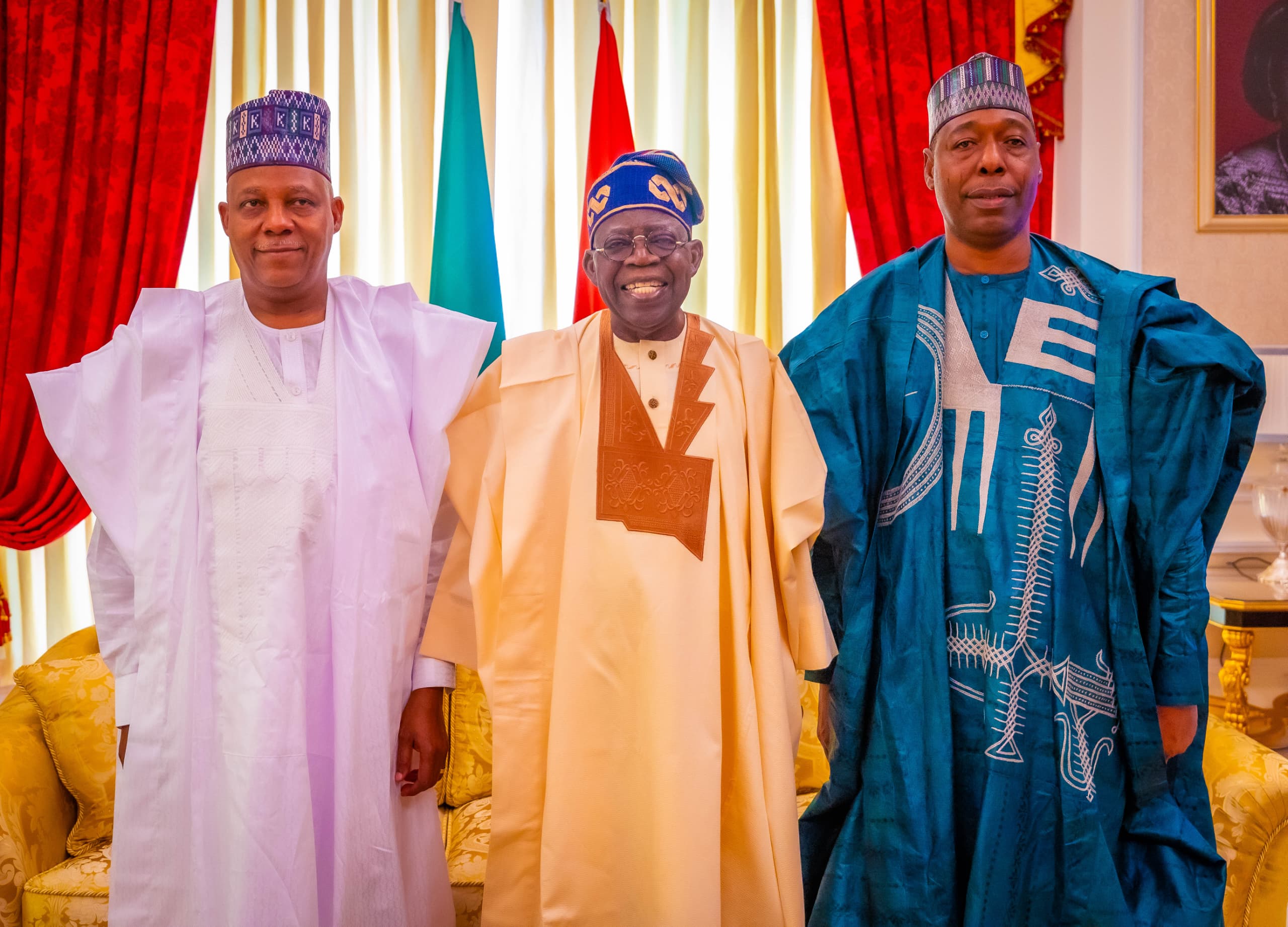 VP Shettima, Zulum, wives, visit Tinubu in Lagos 3 President Bola Tinubu, VP Kashim Shettima and Borno State Governor, Babagana Zulum