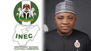 INEC logo and SDP Governorship candidate, Muritala Yakubu-Ajaka